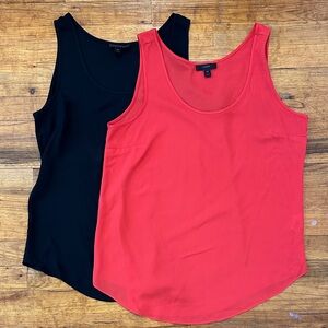 J. Crew Black and Orange Camisole Tops - 8 Tall